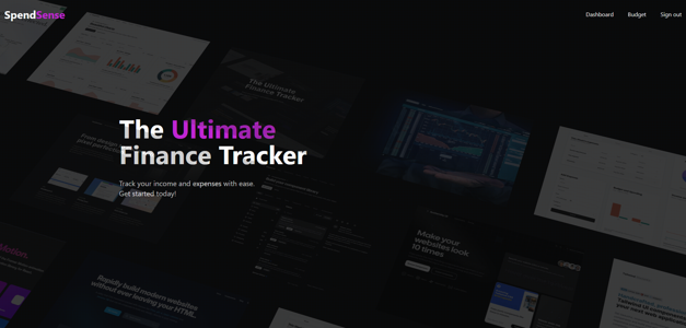 Screenshot of spendsense homepage